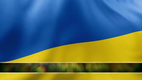 Die-Ukrainische-Flagge-Weht-Mit-Animierter-Flussbewegung-Im-Unteren-Drittel