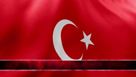 Bandera-De-Turquía-Ondeando-Con-Movimiento-De-Flujo-De-Tercio-Inferior-Animado