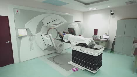Human-receiving-intensity-modulated-radiation-therapy