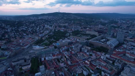 Aerial-footage-of-Bratislava-city-and-castle-reveals-the-intricate-details-of-the-city's-historic-buildings-and-landmarks,-offering-a-new-perspective-on-Slovakia's-architectural-heritage