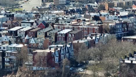 Long-aerial-zoom-of-Oakland-housing-on-near-University-of-Pittsburgh-campus