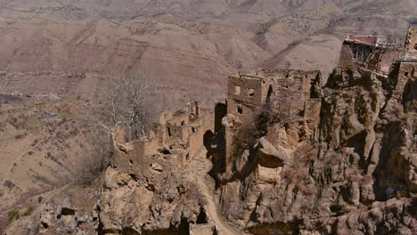 Flying-over-ruins-of-an-ancient-city-of-Gamsutl
