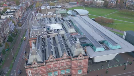 Modern-art-Museum-In-Amsterdam-Aerial-drone-shot