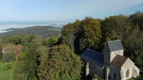 Saint-Roch-church-at-Uchon,-Saone-et-Loire-department-in-France