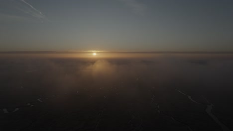 Salt-Marsh-Nature-Environment-Atmospheric-Aerial-Landscape-Sunrise-Cloud-Winter-Frost-Estuary-The-Wash-Norfolk-UK