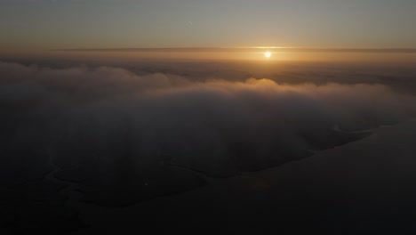 Sunrise-River-Great-Ouse-Cloud-Atmospheric-Aerial-Landscape-Winter-Estuary-Salt-Marsh-Kings-Lynn-Norfolk-UK