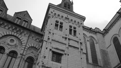 Monochrome-Of-Palais-Episcopal-Facade-In-Angers,-France