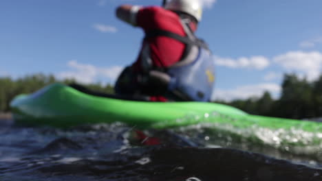 Kayaker-over-under-water-shot-paddling-slow-motion