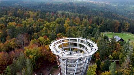 Spinning-aerial-drone-shot-in-Schwarzwalds-viewpoint