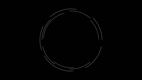 Animated-HUD-element-circle-on-a-black-background,-technology-display-element-for-template
