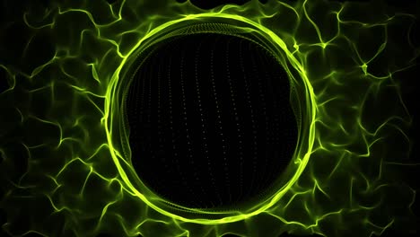 Abstract-green-plasma-circle-animation-background,-ring-motion-graphic-element