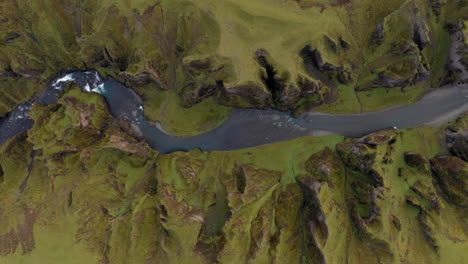 Luftaufnahme:-Vogelperspektive-Der-Fjadrargljufur-Schlucht-In-Island