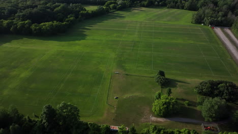 Aerial-view-of-ultimate-frisbee-pitches-high-angle