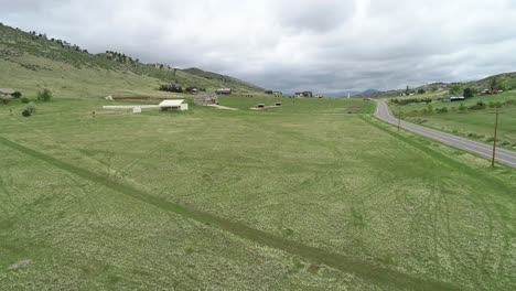 Fort-Collins-Colorado-foothills-road-shot-from-drone-in-spring-2022