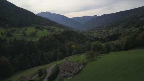 Green-mountains-in-Haute-Savoie-during-summer-season,-France