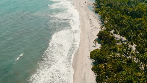 Aerial-drone-of-beach,-Colombia