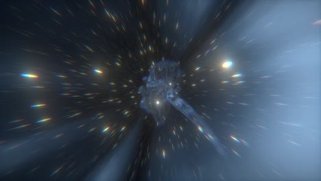 POV-of-traveling-inside-a-wormhole-during-an-intergalactic-space-travel,-animation-of-a-time-travel-Vortex-hyperspace-tunnel