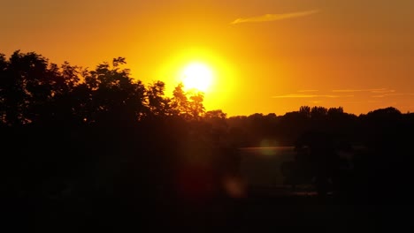 Sonnenuntergang-Sonne-Norfolk-Luftlandschaft-Hecken-Abend-Landwirtschaft-Felder