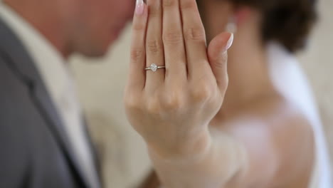 Bride-Showing-Wedding-Ring-in-Front-of-Camera,-Close-Up