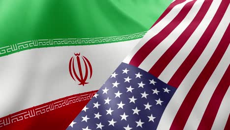Iran--Und-US-Flaggen-Zusammen