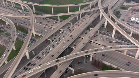 Establishing-aerial-shot-of-I-10-Freeway-and-Beltway-8-freeway-in-Houston