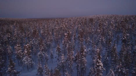 Nach-Sonnenuntergang-Drohnenaufnahme-Von-Lappland