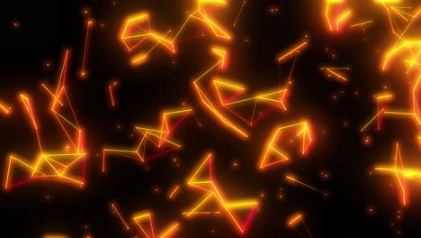 Rotating-plexus-shapes-with-glowing-golden-lines-and-dots-on-black-background