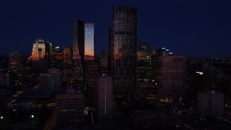 Aerial-of-Downtown-Calgary-at-Sunset-or-Sunrise-2