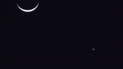 Beautiful-moon-and-star--evening--black-sky