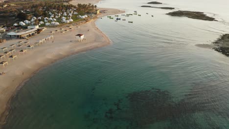 Beautiful-blue-water-oceanside-4k-aerial-drone-in-northern-Israel