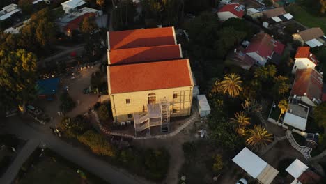 Small-village-during-sunset-4k-aerial-drone-in-northern-Israel