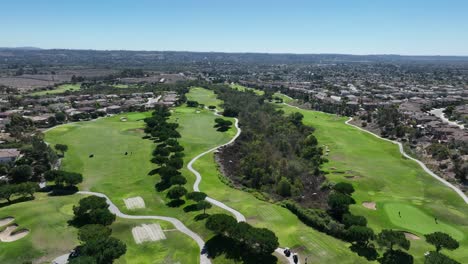 drone-shot-of-a-beautiful-golf-course