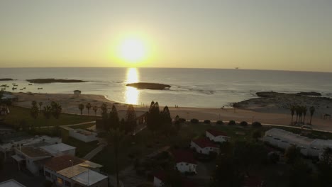 Sonnenuntergang-4k-Luftdrohne-An-Der-Küste-Nordisraels