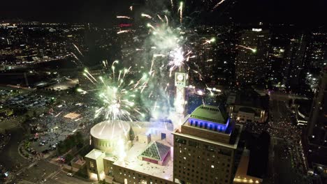 Flying-Overhead-Mississauga-Clocktower-Fireworks-Canada-Day-Celebration