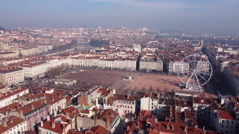Aerial-view-over-the-Bellecour-square-in-the-old-center-of-the-French-city-of-Lyon