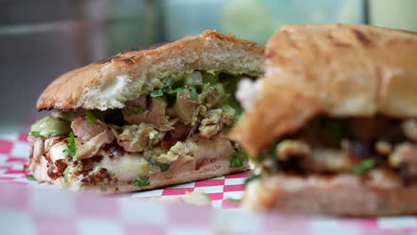 Freshly-made-chicken-cheesesteak-sub---close-up-food-truck-series