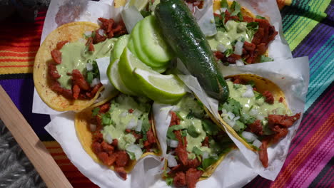 Soft-shell-tacos,-chili-pepper,-lime-cucumbers-on-a-plate---food-truck-series