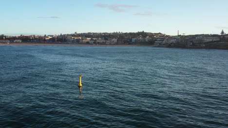 Yellow-shark-buoy-in-Bondi,-Sydney-Australia