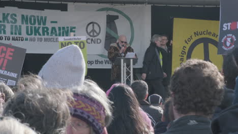 Brian-Eno-Speaking-to-crowds-at-the-No-to-War,-No-To-NATO-Rally-in-Trafalgar-Square-In-Central-London-on-25th-February-2023