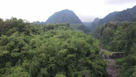 Aerial-view,-from-the-Nawang-jagad-tourist-site