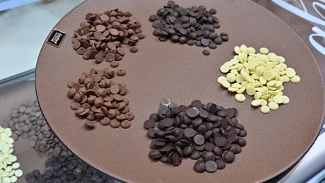Types-of-chocolate-chip-are-displayed-during-the-Gulfood-Exhibition-in-the-United-Arab-Emirates