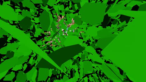 Banyanbaumblätter-Fließen---Grün---Partikel