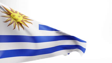 Bandera-De-Uruguay,-Fondo;-Renderizado-3d