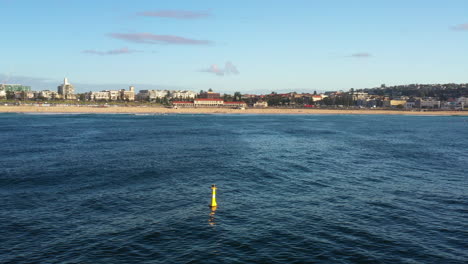 Yellow-shark-buoy-in-Bondi,-Sydney-Australia