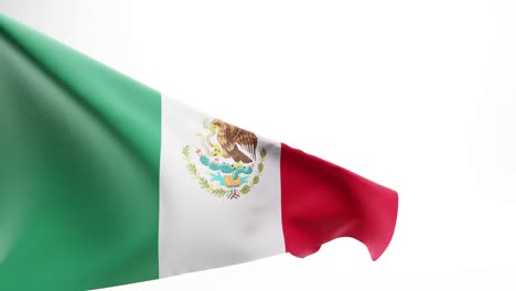 Wehende-Mexikanische-Flagge-Vor-Weißem-Hintergrund-–-3D-Computerdarstellung
