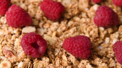 Close-up-detail-shot-of-granola-with-raspberries