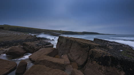 Timelapse-of-rugged-coastline-with-moving-clouds-and-sea-rocks-in-Mullaghmore-Head-in-county-Sligo-on-the-Wild-Atlantic-Way-in-Ireland