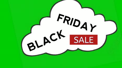 Black-Friday-sale-animation-text-motion-graphics-on-white-cloud-background-on-green-screen-background