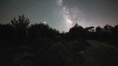 4K-Astro-timelapse-tracking-Milky-Way-on-Mountain-Panning-right