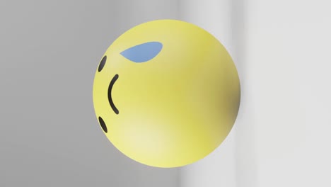 Sad-reaction-facebook-button-in-the-shape-of-giant-rubber-ball-rolling